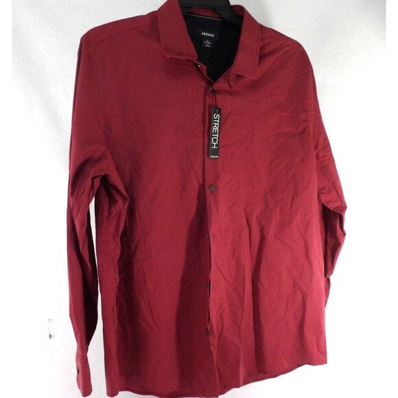 Alfani Men's Long Sleeve Button Up Burgundy Shirt XL NWT - Picture 1 of 5